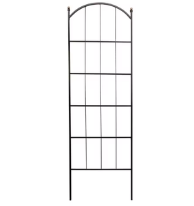Arche de treillis de jardin en métal noir, panneau de support pour plantes grimpantes d'extérieur, clôture décorative pour patio, cour et mur - Product Image 1