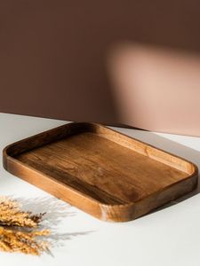 Natural Wooden walnut Serving <b>Tray</b> Handcrafted Solid Wood Snack Platter Organic Shape Food Serving <b>Tray</b> for Kitchen Dining Table - Product Image 2