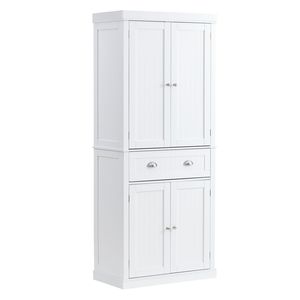 Armadio dispensa da cucina autoportante da 72 pollici con 3 ripiani regolabili e ante multiuso, credenza alta per alimenti - Product Image 5