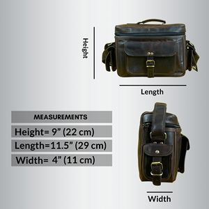 Sac pour appareil photo reflex numérique en cuir véritable Madosh avec fermeture à glissière pour la photographie de voyage |   Sac bandoulière vintage marron - Product Image 4