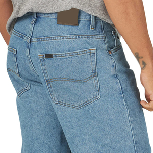 OEM Blue Knitted Denim <b>Shorts</b> Men Spring Summer Casual Mid Wide Leg Breathable Eco-Friendly <b>Polyester</b>/Cotton Distressed Custom - Product Image 5