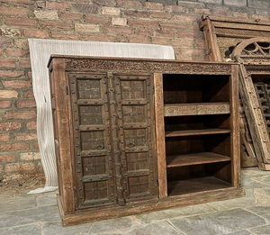 ตู้เก็บของในครัวไม้เนื้อแข็ง ตู้ไม้พร้อมชั้นวางและบานประตู เฟอร์นิเจอร์สำหรับห้องรับประทานอาหาร ใช้ตกแต่งภายในบ้าน - Product Image 6