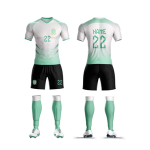 ชุดเสื้อฟุตบอลดีไซน์ใหม่แบบรีดร้อนสำหรับผู้ชาย ชุดทีมแบบกำหนดเองพร้อมโลโก้ด้านหน้าและหมายเลข ผ้าตาข่ายระบายอากาศได้ดี - Product Image 4