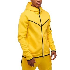 Custom Embroidery Logo Sportswear Fashion <b>60</b> <b>Cotton</b> <b>40</b> <b>Polyester</b> Blank Athletic Tech Fleece Sports Full Zip <b>Hoodies</b> for Men - Product Image 4