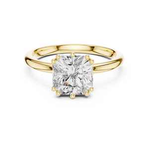 Anillo de Diamante Cultivado en Laboratorio de Corte Octogonal Cuadrado de Lujo y Buena Calidad, Oro Amarillo Sólido de 14K, Joyería Fina para Propuesta de Matrimonio - Product Image 4