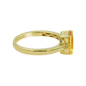 Gourik Women's Engagement <b>Ring</b> <b>Citrine</b> Octagon Shape 925 Silver Gold Plated Prong Setting Classic Style Party - Product Image 5