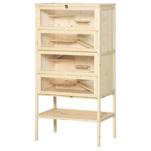 5-Tier Modern Wooden Hamster Cage for Mice Rats <b>Openable</b> Top Front Door with <b>Storage</b> Shelf Size Medium/Small Breeding Habitat - Product Image 1