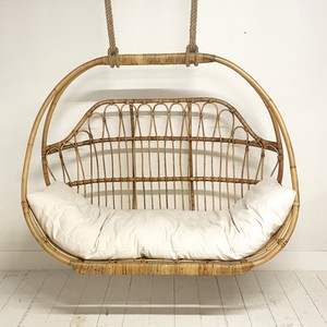 Rattan egg shaped hanging chair furniture for outdoor garden terrace seating moon <b>hammock</b> chairs - Product Image 6