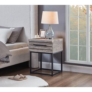 Tavolino Contemporaneo Grigio Celeste con Vano Portaoggetti, Arredamento per Soggiorno - Product Image 1