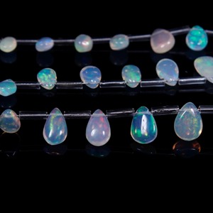 Perles de pierres précieuses opale éthiopienne en forme de goutte, pour la création de colliers - Product Image 3