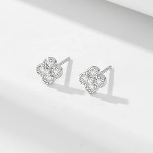 Classic Wholesale Hot Sale Trendy 14K 18K Solid Gold 925 <b>Sterling</b> <b>Silver</b> Four Clover Flower <b>Stud</b> Earrings Women's Everyday Wear - Product Image 3