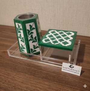 Juego de bandejas acrílicas listas para enviar, bandeja de caja Mubkhar con incrustaciones de hueso con quemador Bakhoor Madkhan para decoración del hogar, regalos de regalo - Product Image 1