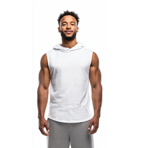Men Summer Casual Sleeveless Hooded Gym <b>Workout</b> Fitness Sports Wear Breathable Training Running Active BASRA SPORTS <b>Hoodie</b> - Product Image 4