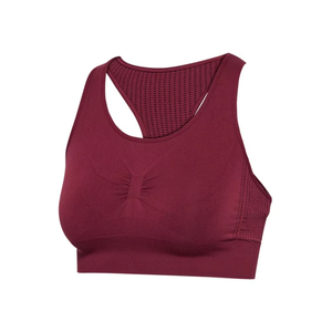 Ropa Deportiva para Mujer, Sujetador Deportivo Color Granate, Top Corto Estilo Racerback, Ropa para Gimnasio, Fitness, Entrenamiento, Activewear, Marca Personalizada, Fabricante OEM, Venta al Por Mayor - Product Image 1