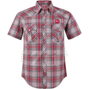 Camisa de Botones para Hombre, Bordado Personalizado, Tejido Waffle, Manga Larga, Doble Capa, Manga Corta a Cuadros, Franela FR Cálida para Otoño - Product Image 1