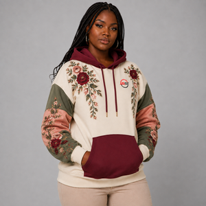 Vente en gros de sweats à capuche brodés pour femmes, logo personnalisé, coton doux, molleton chaud et respirant, streetwear, sweat à capuche brodé pour femmes - Product Image 5