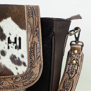 Sac messager en cuir de vache véritable de style occidental, sac bandoulière fait main pour hommes - Product Image 5