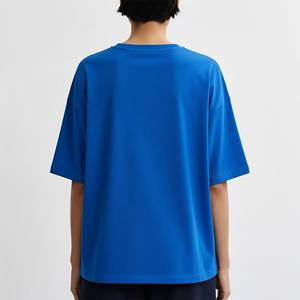 OEM New Fashionable Unique Design Ladies T-shirts Best Quality Breathable Oversized Drop Shoulder 100% Cotton Oneck Custom Logo - Product Image 2