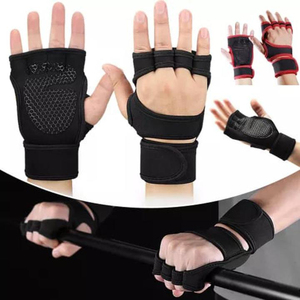 Guantes de Gimnasio de Medio Dedo con Soporte para Muñeca, Transpirables, Ecológicos, de Nailon/Poliéster/Rayón, Resistentes, Antideslizantes, Protección Avanzada - Product Image 2