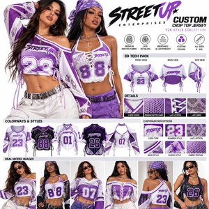 Trendy Custom Pink Sparkly Rhinestone Streetwear Short Sleeve Printed Number Graphic V-Neck T-<b>shirt</b> American Football Jersey - Product Image 5