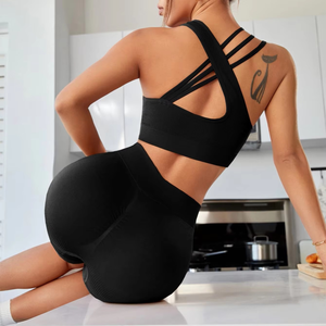 Conjunto de Yoga para Mujer con Logotipo Personalizado, Nuevas Tendencias de Moda, Bra Deportivo Sin Costuras, Shorts de Ciclismo con Efecto Levanta Glúteos - Product Image 3