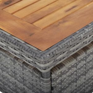 Conjunto de Comedor para Patio en Gris y Marrón, Ratán Sintético, Madera de Acacia con Acero con Recubrimiento en Polvo, Muebles de Exterior de Calidad - Product Image 5