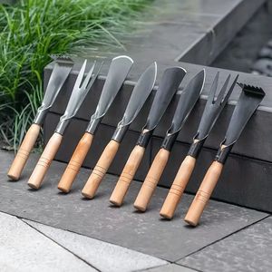 Juego de herramientas de jardín estilo vintage con mango de madera para plantar y mantener el jardín en casa - Product Image 3