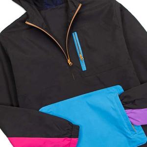 Chaqueta cortavientos con capucha Colorblock con cremallera transpirable ligera de verano para hombre personalizada 2025 tela de poliéster impermeable - Product Image 2