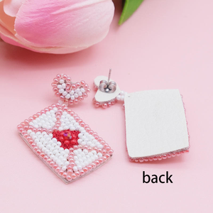 Pendientes de Moda al por Mayor, Elegantes y Lindos, con Forma de Sobre de Amor para el Día de San Valentín, Hechos a Mano con Cuentas, Fabricantes - Product Image 6