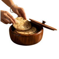Handgefertigte Moderne Runde Holz-Brotbox mit Klappdeckel Umweltfreundlicher Multifunktionaler Lebensmittelbehälter für Frische in der Küche