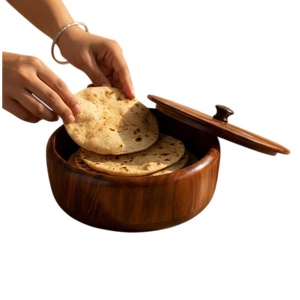 Tazón de Madera Moderno Hecho a Mano con Tapa Abatible, Contenedor Redondo Ecológico para Almacenar Pan, para Preservar la Frescura en la Cocina - Product Image 5