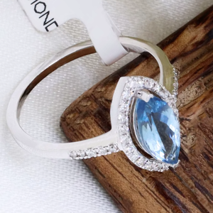 Precious Natural Aquamarine Diamond IGI Certified Brilliant Cut Womens <b>Ring</b> 18k Yellow Gold Prong Setting Classic Style Handmade - Product Image 5