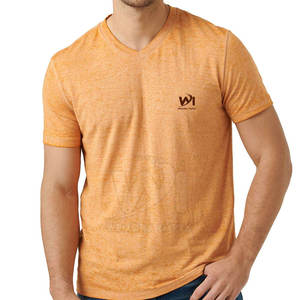 Camiseta de Cuello en V para Hombre con Logotipo Personalizado al por Mayor, 100% Algodón, Cuello Redondo, Corte Holgado, Servicio OEM Personalizado, Camiseta de Cuello en V de Color Sólido - Product Image 5