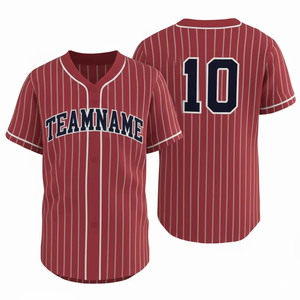 Maillot de baseball à rayures contrastées, manches courtes, bordure boutonnée, uniforme d'équipe, haut de performance sportive, vêtements de sport pour hommes - Product Image 4