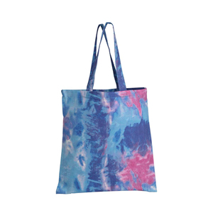 Top Quality Custom Logo And Size Tie Dye Cotton Canvas Tote <b>Bag</b> Contrast Color Shopping Shoulder <b>Bag</b> For Daily Travel - Product Image 1