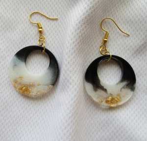 Pendientes de Resina Transparente con Flores Secas y Perlas Naturales, Joyería Artesanal de Moda para Mujer, para Fiestas - Product Image 6