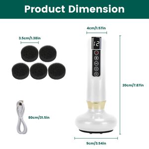 1800mAh Cordless Anti-Cellulite massaggio dell'anca funzione termica di raschiatura 12 livelli di aspirazione/riscaldamento per le cosce tutto il corpo - Product Image 5