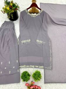 <b>Presenting</b> New Designer Collection In Faux Georgette With Embroidery Work Top-Bottom And Dupatta Set Fully Stitched Ready To Wea - Product Image 2