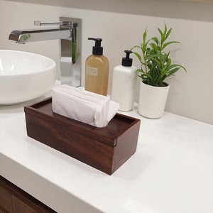 Porte-mouchoirs en bois de manguier en gros |   Boîte en bois de style scandinave avec couvercle - Product Image 4