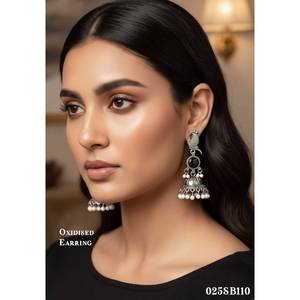 Pendientes de Metal con Acabado Oxidado para Mujeres y Niñas, Diseño Tradicional para Fiestas, Bodas y Eventos - Product Image 1