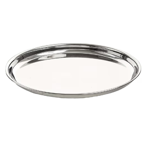 Plato Redondo de Acero Inoxidable Pulido, Moderno y Plano, para Servir y Uso en la Cocina, a Buen Precio - Product Image 3