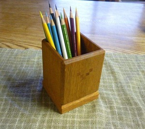 Support à stylos en bois fait main pour bureau, porte-crayons en bois de manguier naturel, organisateur de table d'étude - Product Image 2