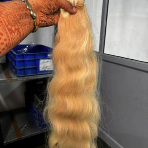 Extensiones de Cabello Humano Rubio Ondulado y Liso Natural, Ligeras y Ecológicas, en Paquete a Granel - Product Image 1