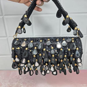 Premium Designer Embroidered Beaded <b>Clutch</b> Bag for Women Classic Fashion Perfect for Bridal Wear Elegant Festive Tassel Pearl - Product Image 1