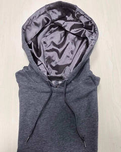 Logo personnalisé uni double couche femmes sweats à capuche en soie hommes pull-over polaire unisexe sweats à capuche doublés de satin avec capuche en satin - Product Image 5
