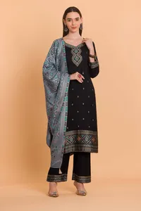 Safaa Winter Zainab Premium Acrowool Woven Unstitched Ladies <b>Dress</b> Material with Stole <b>woollen</b> suits <b>dress</b> material Winter Suits - Product Image 5