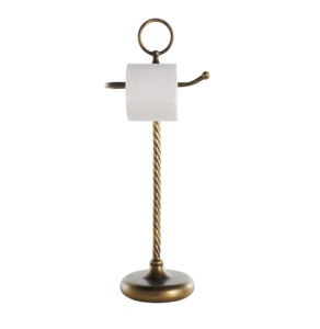 Stylish Metal Modern Handmade Multifunctional Paper Towel Holder Free Standing Floor Stand Storage for Bathroom - Product Image 1