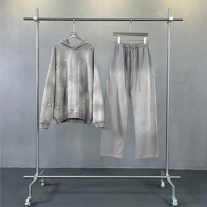 Oferta 2026: Novedad de Invierno - Sudadera con capucha de forro polar transpirable, con cremallera completa, estilo vintage lavado y efecto desgastado por el sol para hombre, y pantalones de chándal acampanados 2 en 1. - Product Image 5