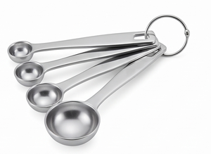 Cuillères doseuses élégantes en acier inoxydable argenté avec poignées simples pour la pâtisserie, la cuisine et les ustensiles de cuisine - Product Image 5