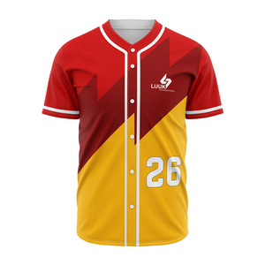 Sublimated Baseball Jersey Full <b>Button</b> Softball Uniform <b>Half</b> Sleeve <b>Shirt</b> Custom Team Logo Sportswear Wholesale Price - Product Image 2
